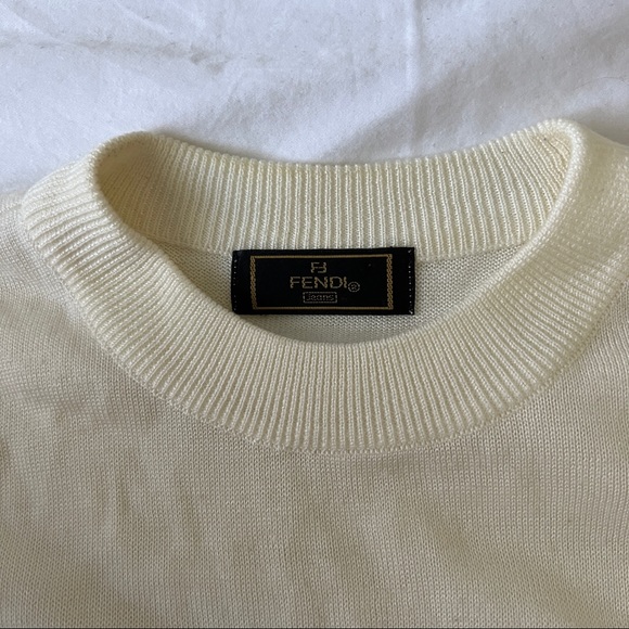 Vintage Fendi 100% Wool Short Sleeve Sweater - Picture 3 of 4